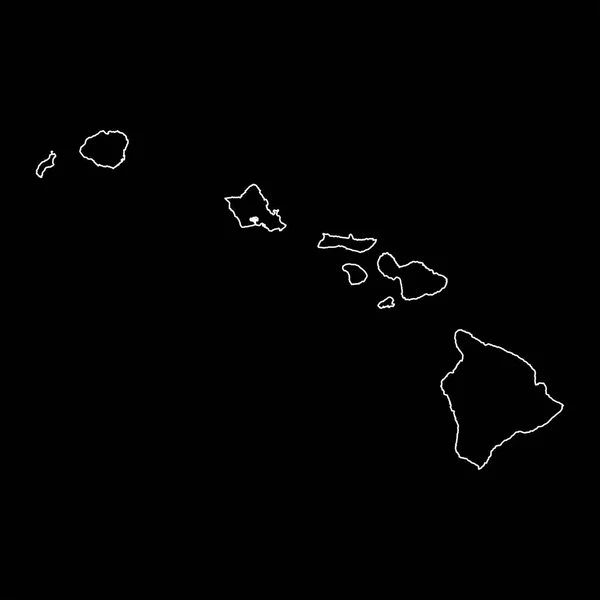 Карта Штата Гавайи Островами Векторная Иллюстрация — стоковый вектор