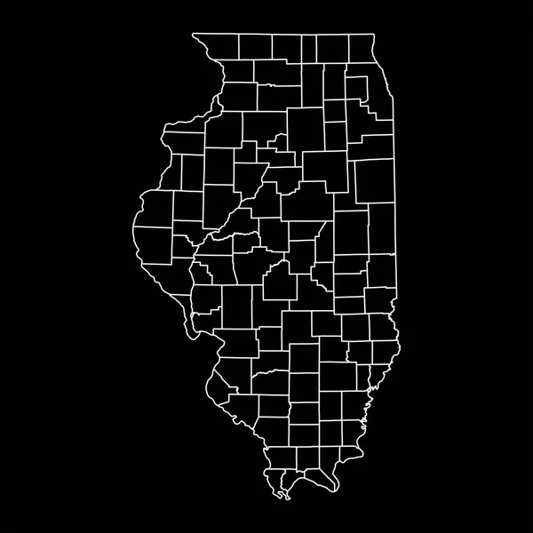 Carte Illinois Avec Comtés Illustration Vectorielle — Image vectorielle