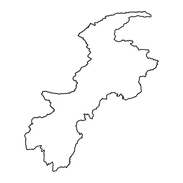 Mapa Khyber Pakhtunkhwa Provincia Provincia Pakistán Ilustración Vectorial — Vector de stock