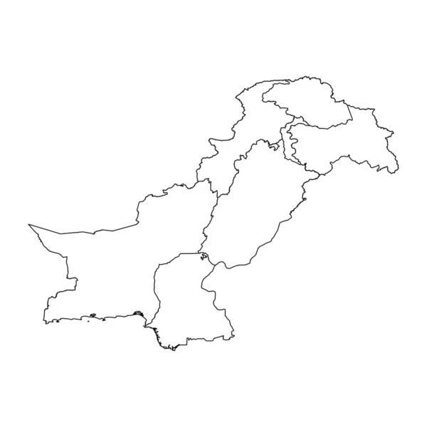 Map Pakistan Regions Disputed Territories Vector Illustration — Stock Vector