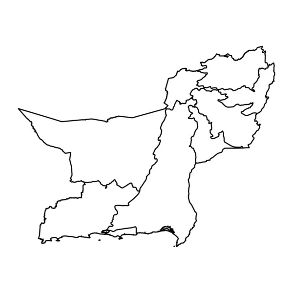 Mapa Província Baluchistão Província Paquistão Ilustração Vetorial —  Vetores de Stock