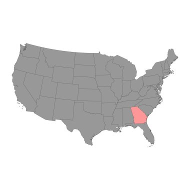 Georgia eyalet haritası. Vektör illüstrasyonu.