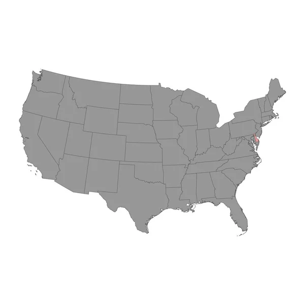 Karte Des Bundesstaates Delaware Vektorillustration — Stockvektor