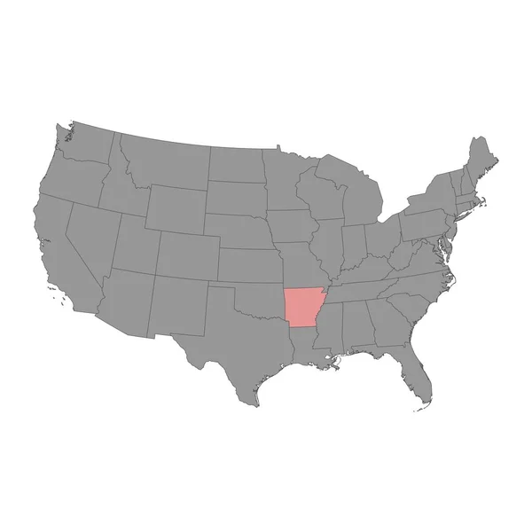Πολιτειακός Χάρτης Του Αρκάνσας Εικονογράφηση Διανύσματος — Διανυσματικό Αρχείο