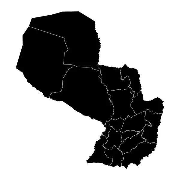 Paraguay Megye Térképe Vektorillusztráció — Stock Vector