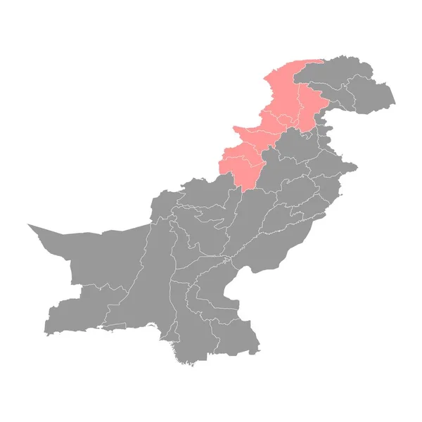 Mapa Provincie Khyber Pakhtunkhwa Provincie Pákistán Vektorová Ilustrace — Stockový vektor