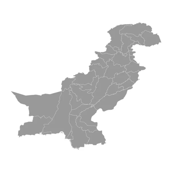 Paquistão Mapa Com Território Administrativo Ilustração Vetorial — Vetor de Stock