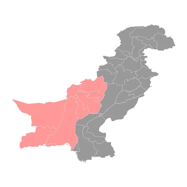 Provinskarta Över Provinsen Balochistan Provinsen Pakistan Vektorillustration — Stock vektor