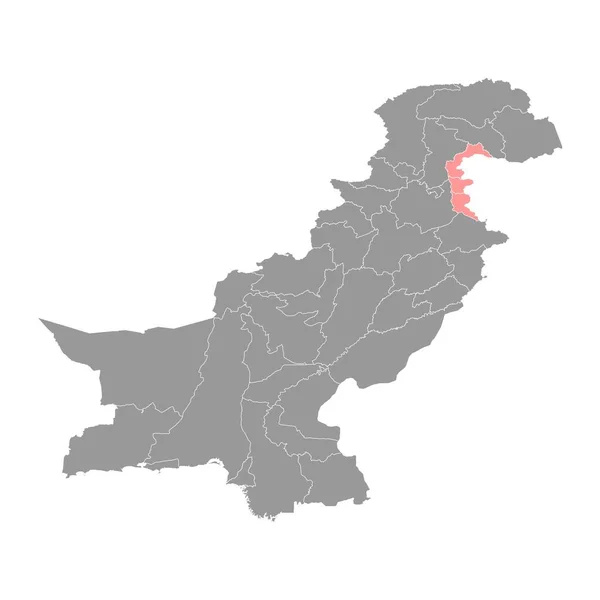 Azad Kashmir Regionkarta Pakistans Administrativa Territorium Vektorillustration — Stock vektor