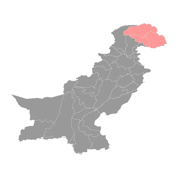 Gilgit Baltistan Térképe Pakisztán Közigazgatási Területe Vektorillusztráció — Stock Vector