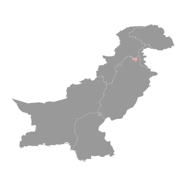 Slamabad Başkent Haritası Pakistan Federal Bölgesi Vektör Illüstrasyonu — Stok Vektör