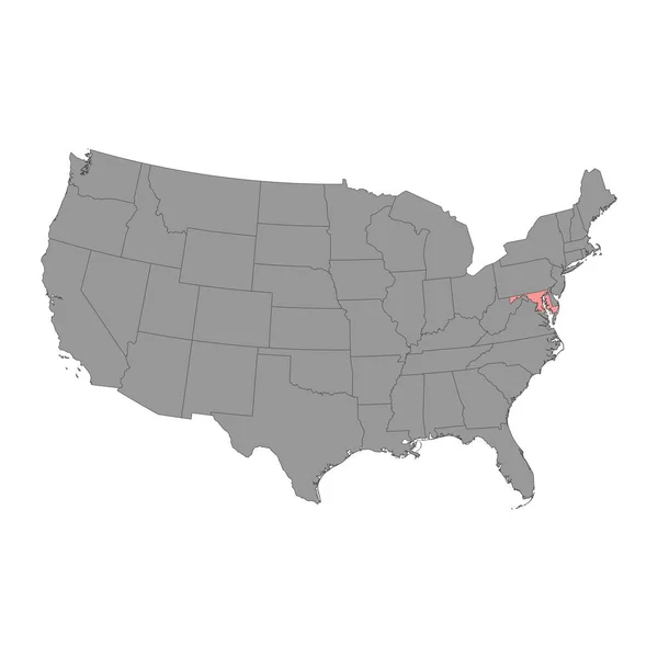 メリーランド州の地図だ ベクターイラスト — ストックベクタ