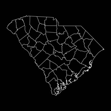 Güney Carolina eyalet haritası. Vektör illüstrasyonu.