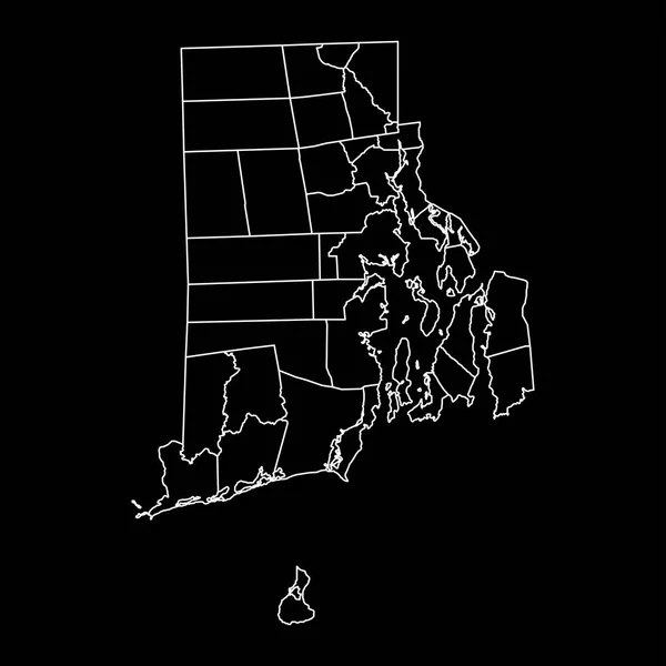 Rhode Island Állam Térképe Megyékkel Vektorillusztráció — Stock Vector