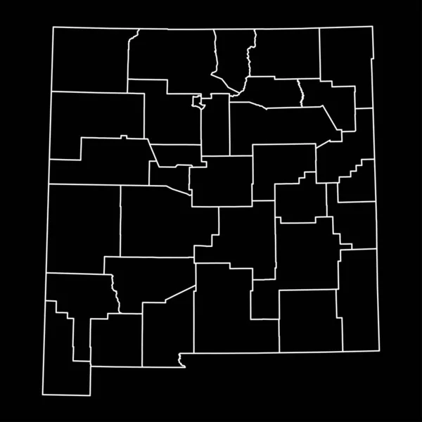 新墨西哥州的地图与各县 矢量说明 — 图库矢量图片