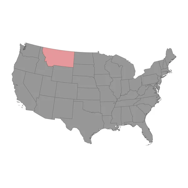 Mapa Estado Montana Ilustração Vetorial —  Vetores de Stock