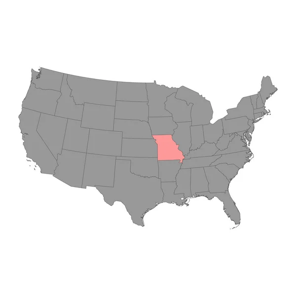 Mapa Stanu Missouri Ilustracja Wektora — Wektor stockowy