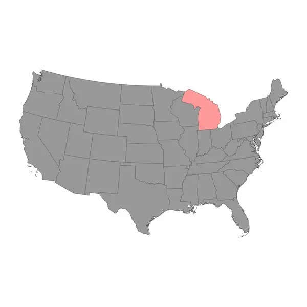 ミシガン州の地図だ ベクターイラスト — ストックベクタ