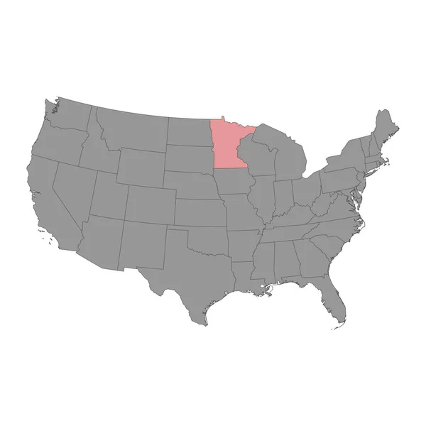 ミネソタ州の地図だ ベクターイラスト — ストックベクタ