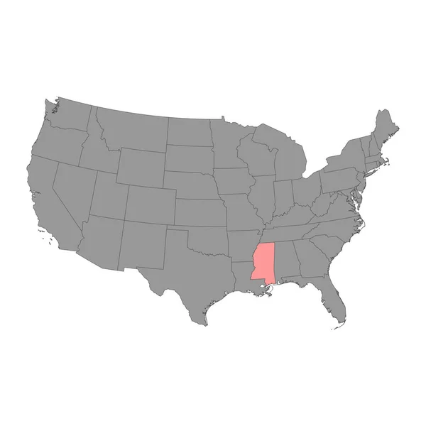 Mississippi Eyalet Haritası Vektör Illüstrasyonu — Stok Vektör
