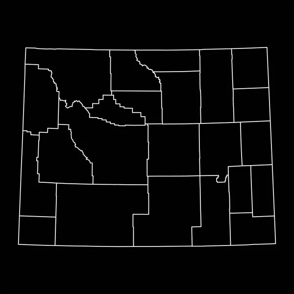 Mappa Statale Del Wyoming Con Contee Illustrazione Vettoriale — Vettoriale Stock
