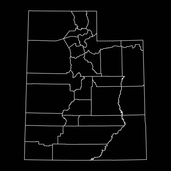 Utah Állam Térképe Megyékkel Vektorillusztráció — Stock Vector