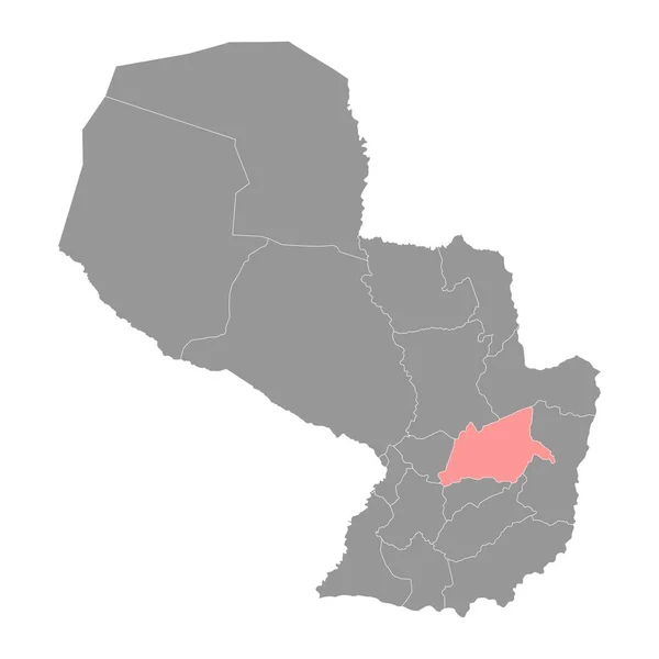 Karte Des Departements Caaguazu Departement Von Paraguay Vektorillustration — Stockvektor