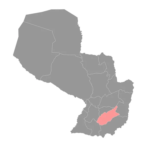 Caazapa Részleg Térképe Paraguay Megye Vektorillusztráció — Stock Vector