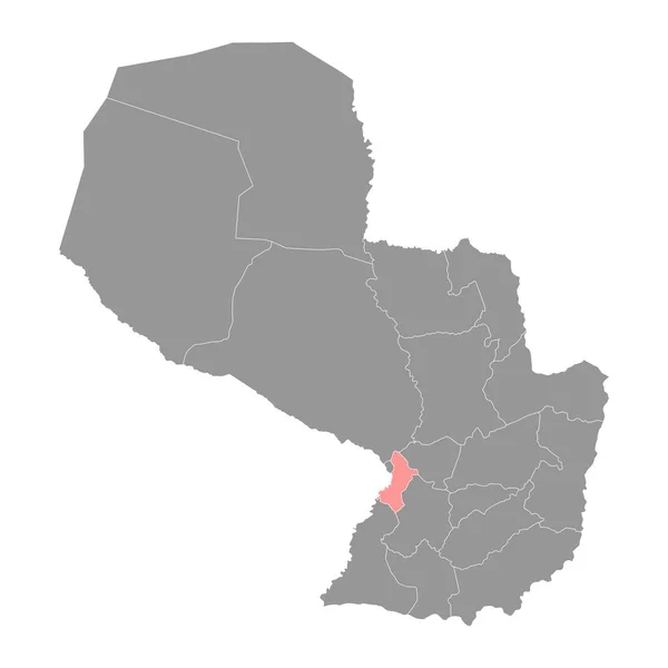 Centrala Departementskartan Departementet Paraguay Vektorillustration — Stock vektor