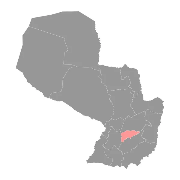 Mappa Del Dipartimento Guaira Dipartimento Del Paraguay Illustrazione Vettoriale — Vettoriale Stock