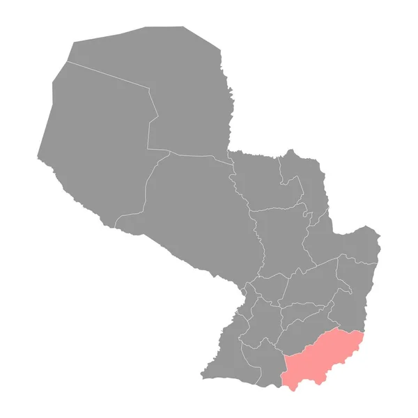Itapua Departmanı Haritası Paraguay Departmanı Vektör Illüstrasyonu — Stok Vektör