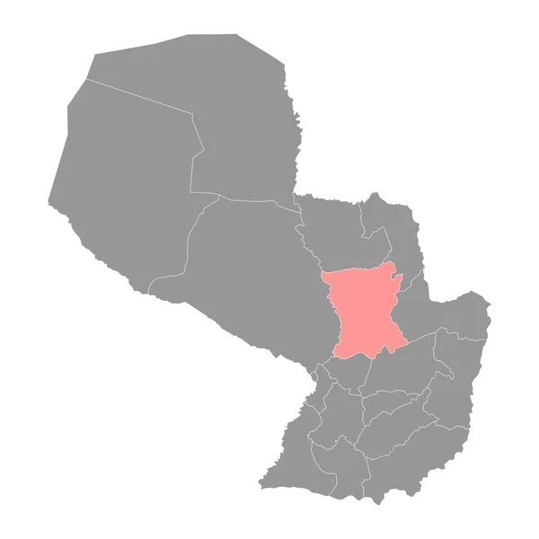 Kaart Van Het Departement San Pedro Departement Paraguay Vectorillustratie — Stockvector