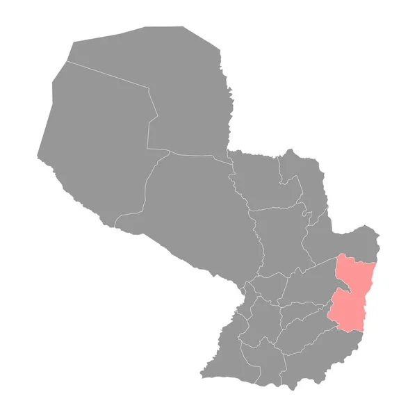 Mapa Departamentu Alto Parana Departament Paragwaju Ilustracja Wektora — Wektor stockowy