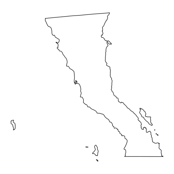 下加利福尼亚州地图 墨西哥的行政区划 矢量说明 — 图库矢量图片