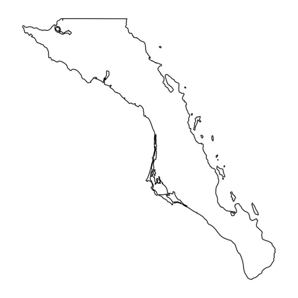 南下加利福尼亚州地图 墨西哥国家行政区划 矢量说明 — 图库矢量图片