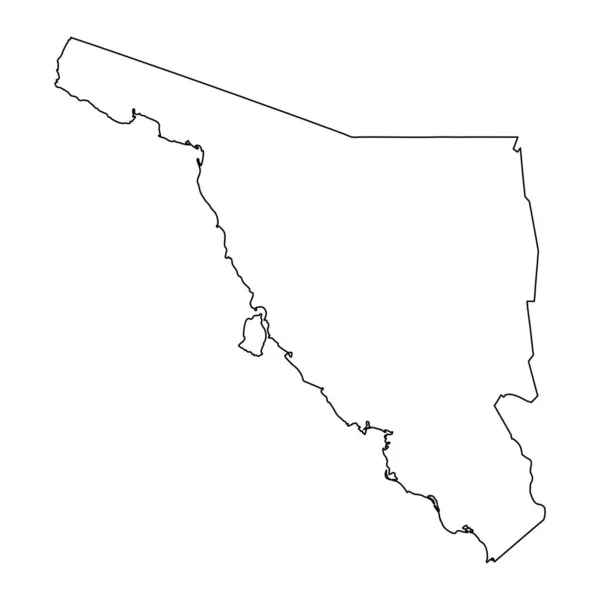 Κρατικός Χάρτης Της Sonora Διοικητική Διαίρεση Της Χώρας Του Μεξικού — Διανυσματικό Αρχείο