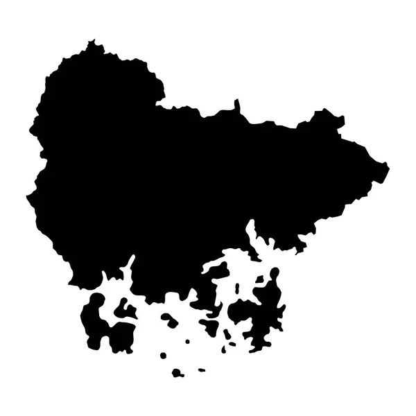 韓国の省 慶尚南道の地図 ベクターイラスト — ストックベクタ