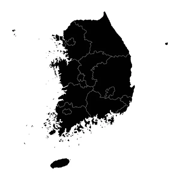 Zuid Korea Kaart Met Provincies Vectorillustratie — Stockvector