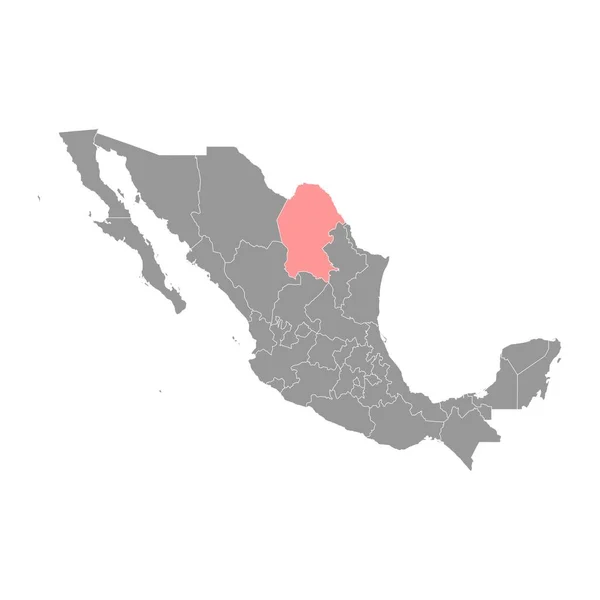 Карта Штата Коауила Административное Деление Мексики Векторная Иллюстрация — стоковый вектор