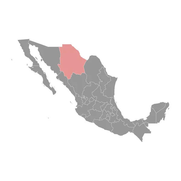 Карта Штата Чиуауа Административное Деление Мексики Векторная Иллюстрация — стоковый вектор