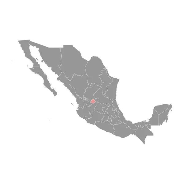 Aguascalientes Eyalet Haritası Meksika Nın Idari Bölümü Vektör Illüstrasyonu — Stok Vektör