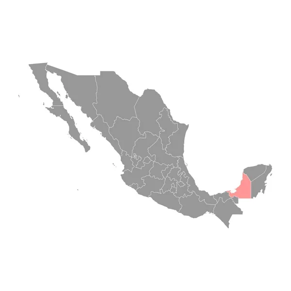 Карта Штата Кампече Административное Деление Мексики Векторная Иллюстрация — стоковый вектор