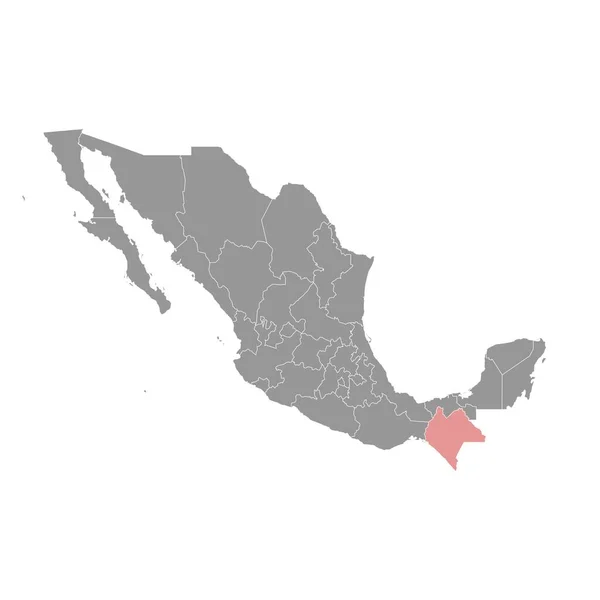 Κρατικός Χάρτης Τσιάπας Διοικητική Διαίρεση Της Χώρας Του Μεξικού Εικονογράφηση — Διανυσματικό Αρχείο