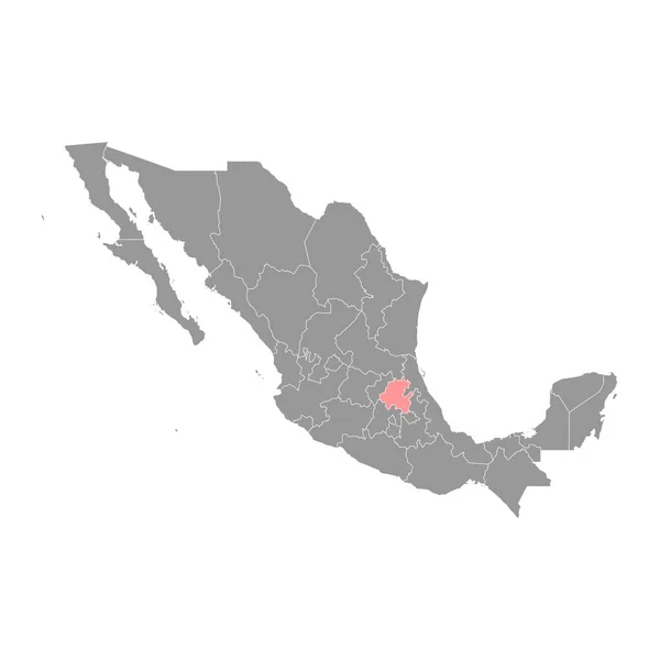 Mapa Estado Hidalgo Divisão Administrativa País México Ilustração Vetorial — Vetor de Stock