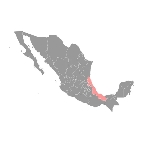 Veracruz eyalet haritası, Meksika 'nın idari bölümü. Vektör illüstrasyonu.
