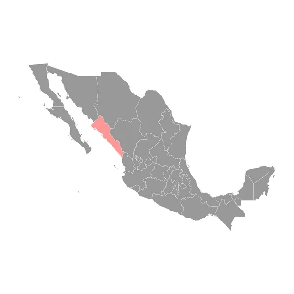 Карта Штата Синалоа Административное Деление Мексики Векторная Иллюстрация — стоковый вектор