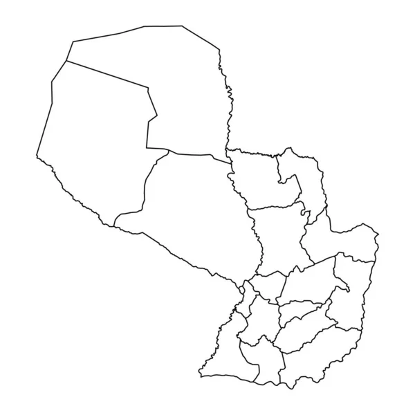 Mapa Dos Departamentos Paraguai Ilustração Vetorial — Vetor de Stock