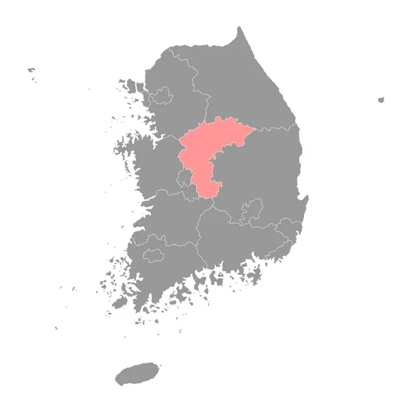 Mappa North Chungcheong Provincia Della Corea Del Sud Illustrazione Vettoriale — Vettoriale Stock