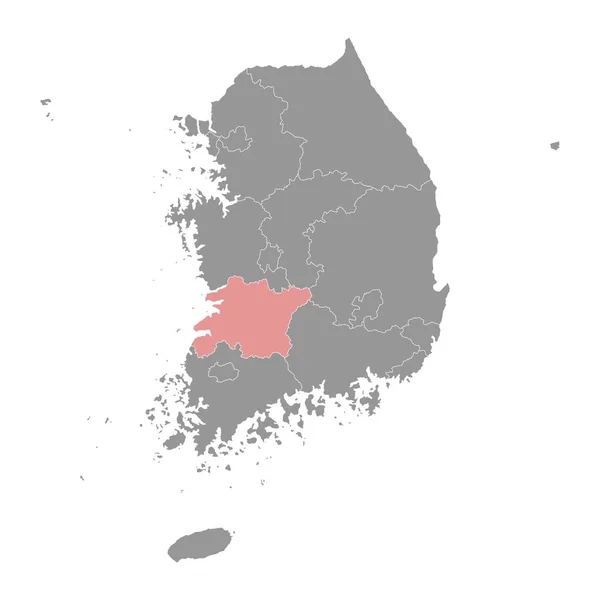 Nordjeolla Karta Provinsen Sydkorea Vektorillustration — Stock vektor