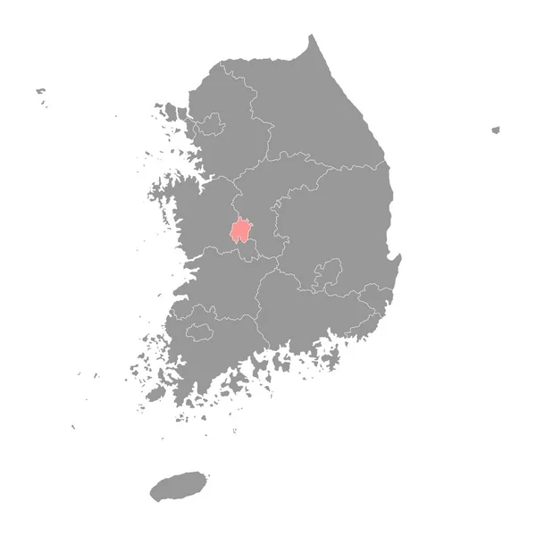 Daejeon Χάρτης Μητροπολιτική Πόλη Της Νότιας Κορέας Εικονογράφηση Διανύσματος — Διανυσματικό Αρχείο